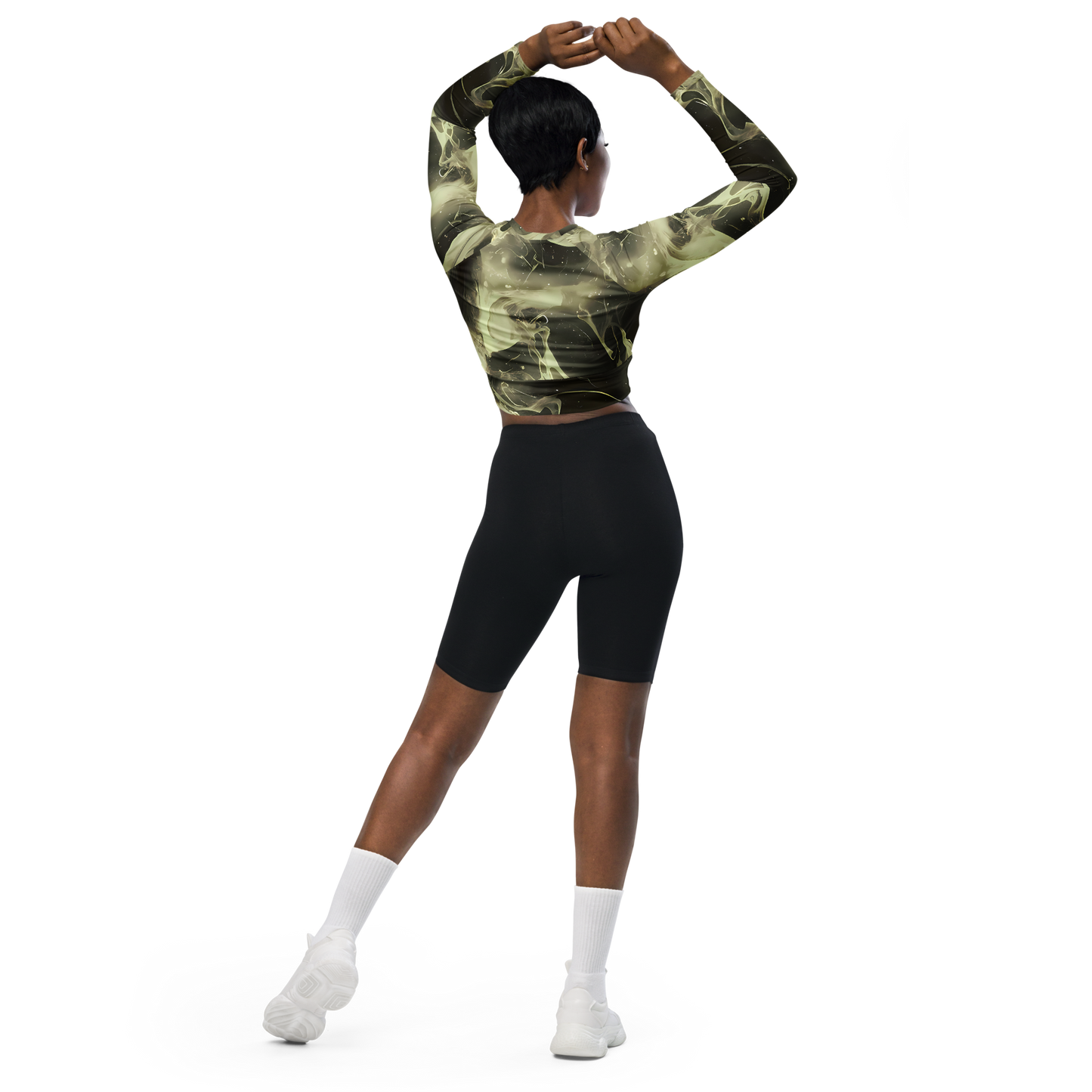 Long Sleeve Crop Top - Biomech Whirl