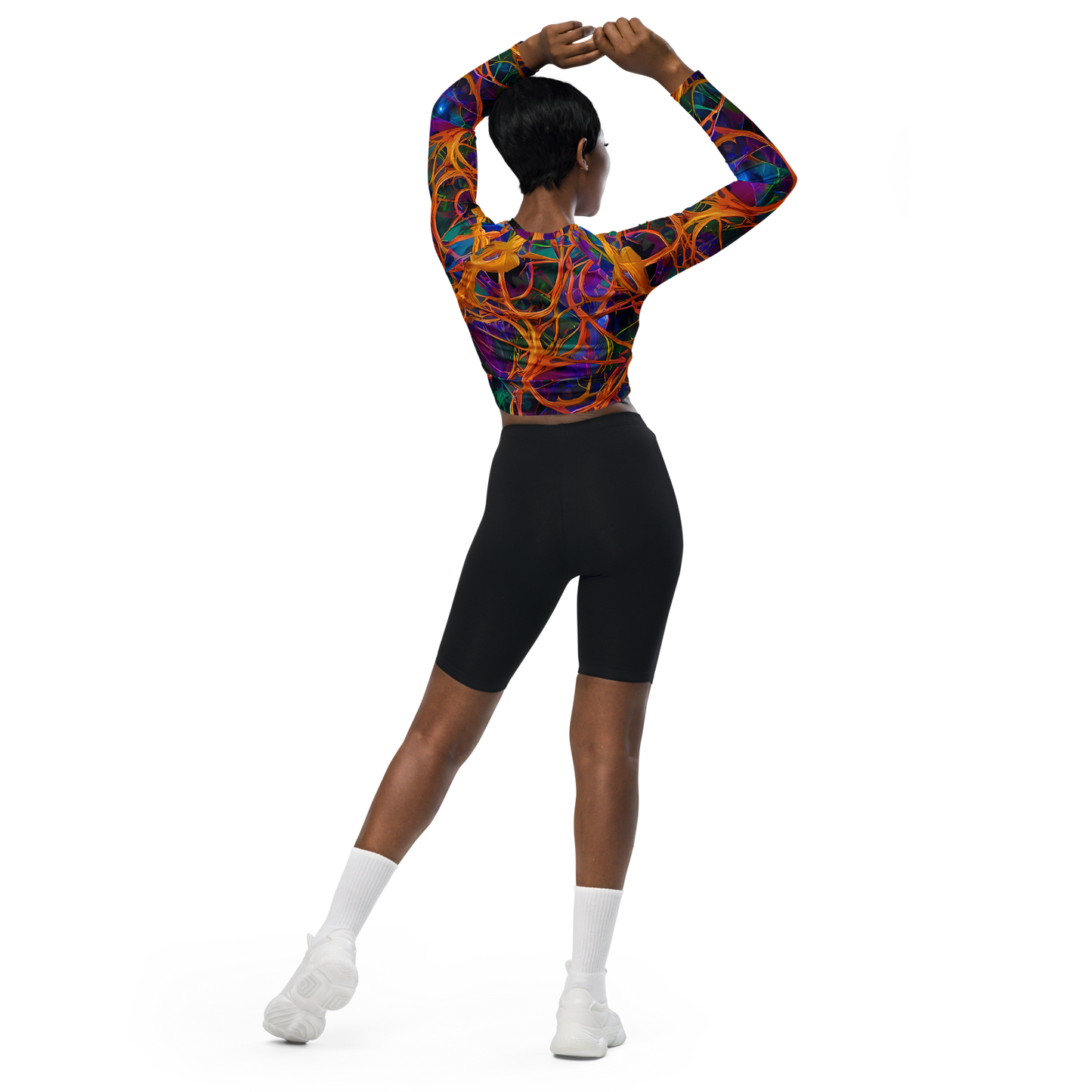 Long Sleeve Crop Top - Spectral Weave