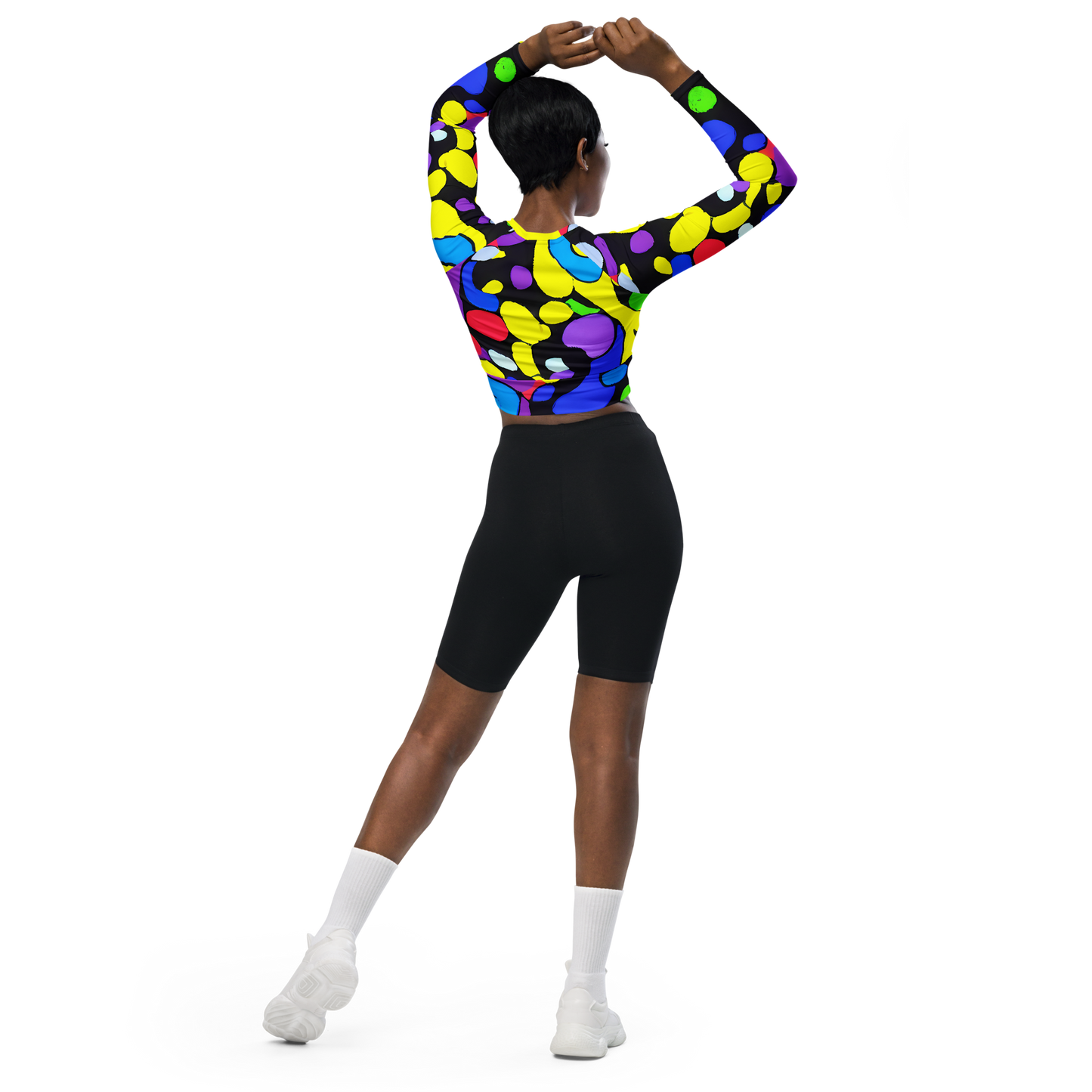 Long Sleeve Crop Top - Miró's Mosaic