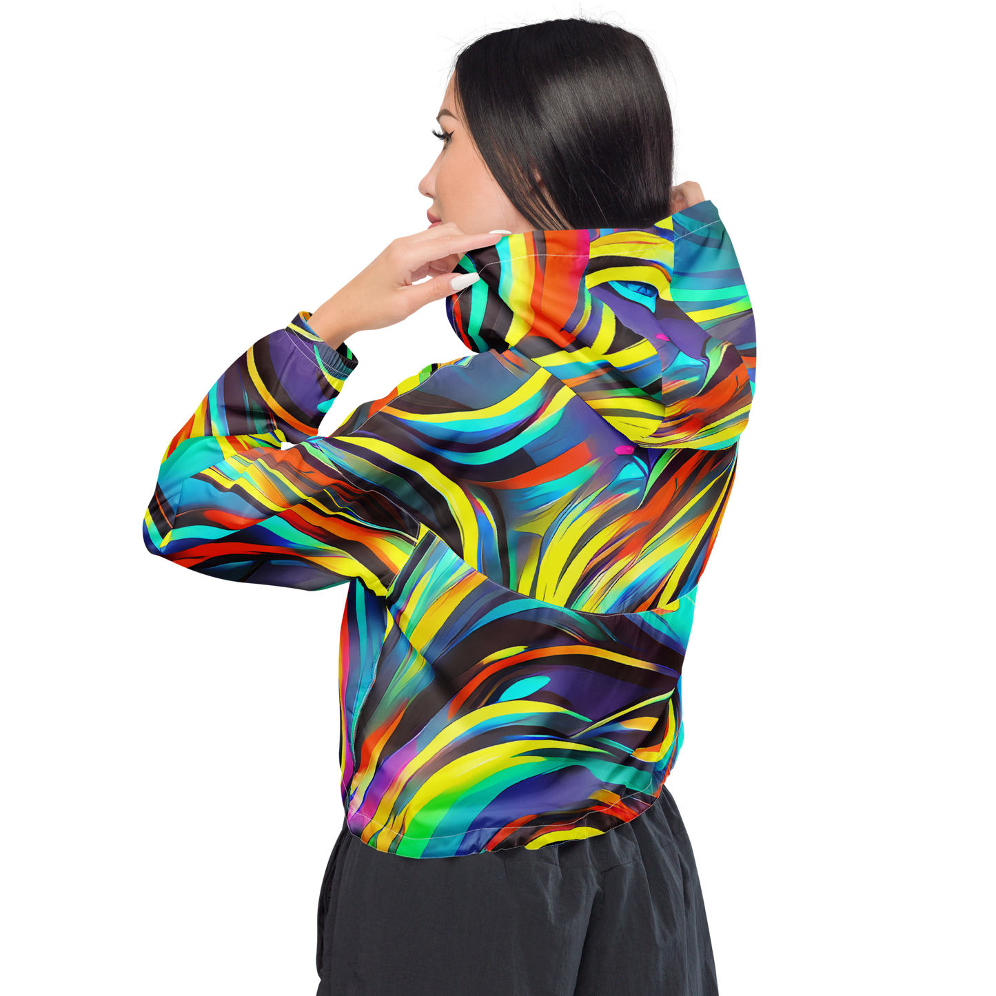 Women's Cropped Windbreaker - Cyber Surge