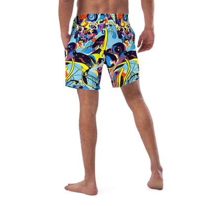 Swim Trunks - Brown Brushwork