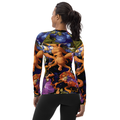 Women's Rash Guard - Blooming Cosmos