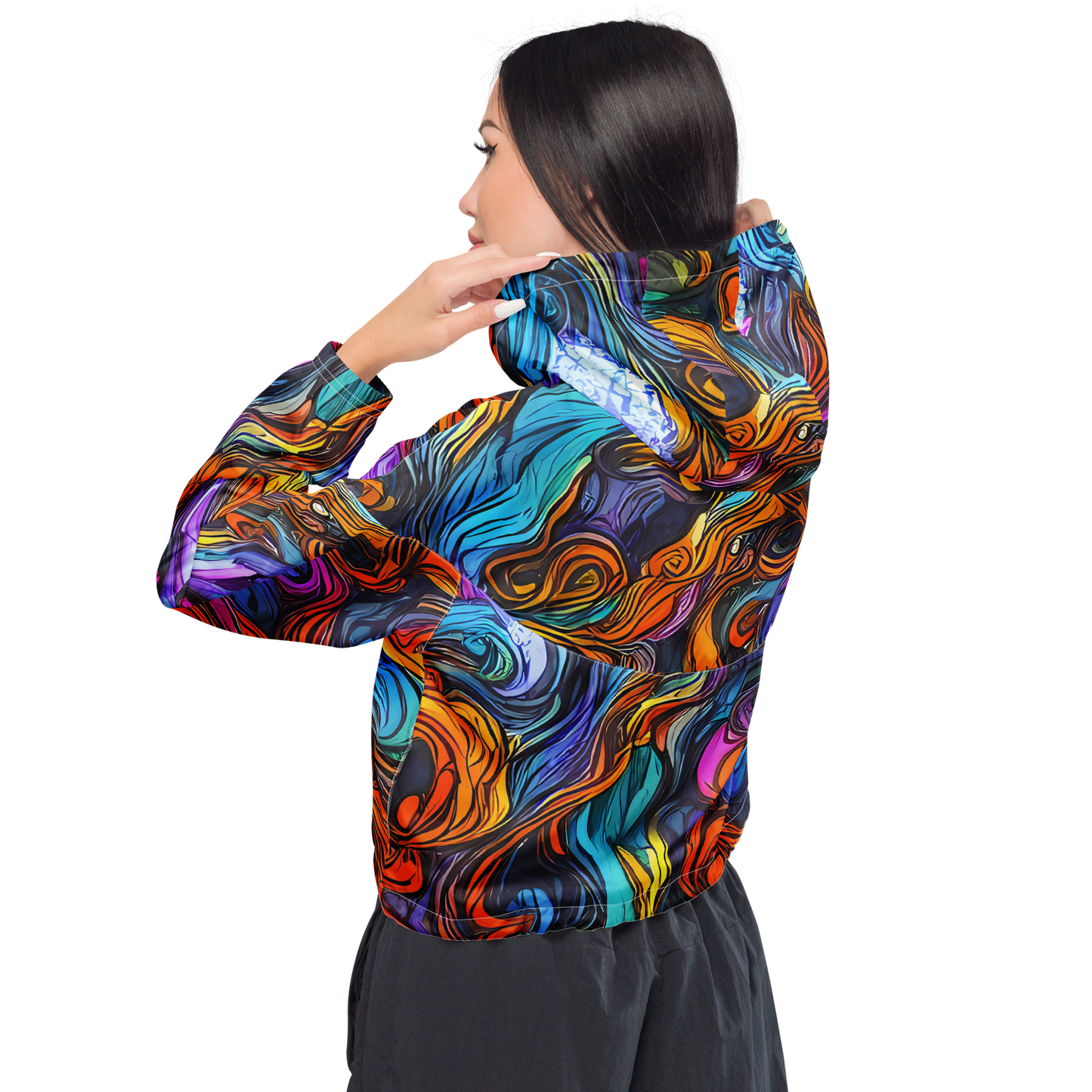 Women's Cropped Windbreaker - Guiard's Whirl