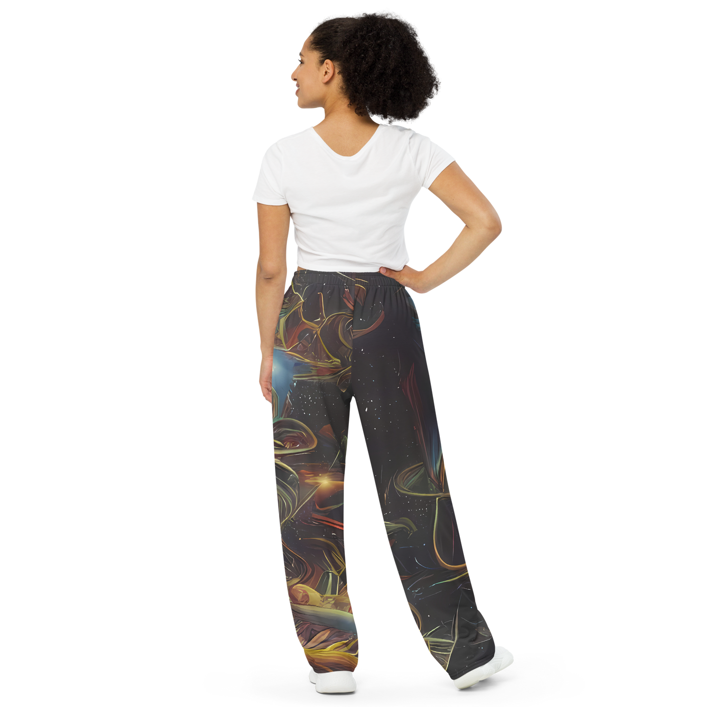 Wide-Leg Pants - Galactic Swirl