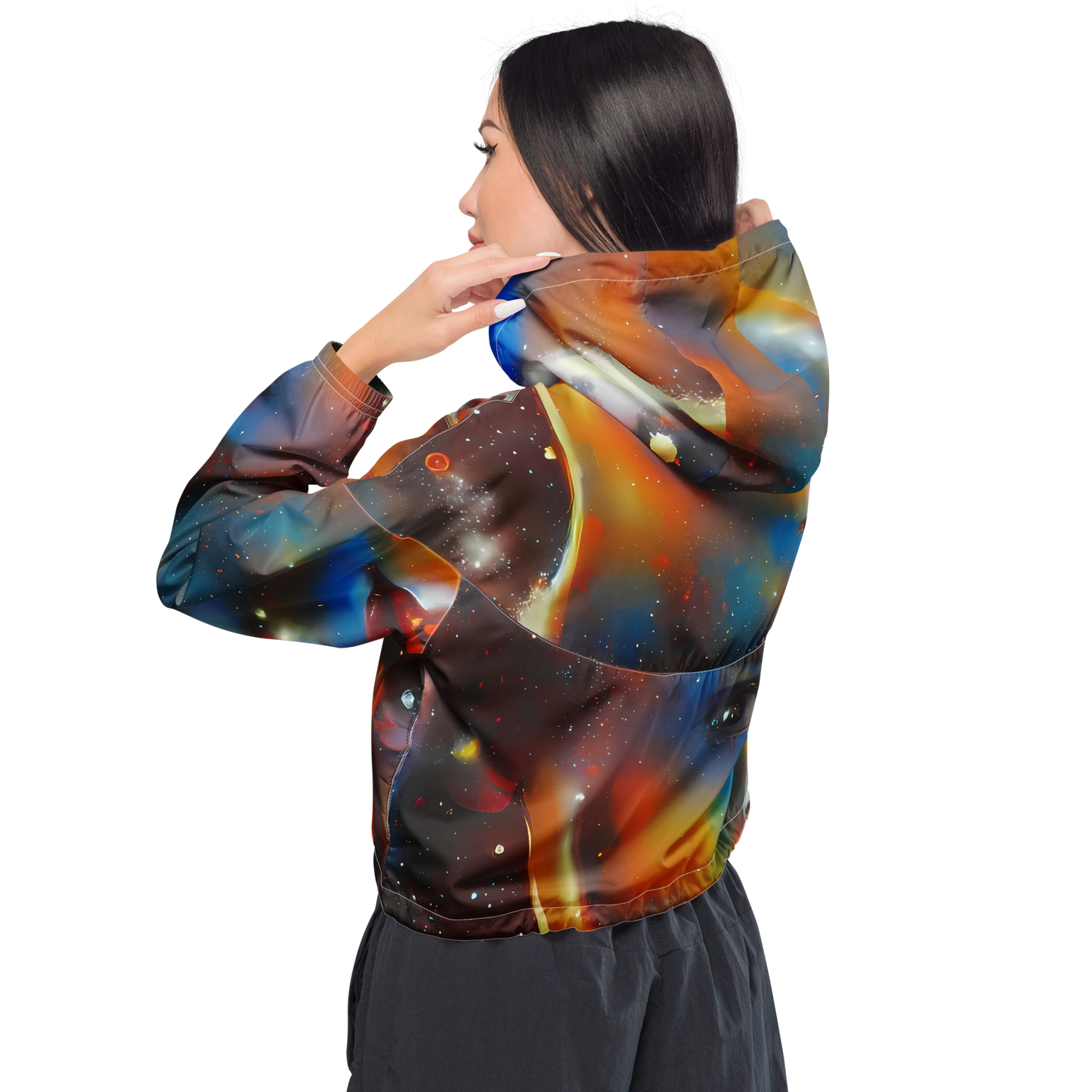 Women's Cropped Windbreaker - Celestial Vogue