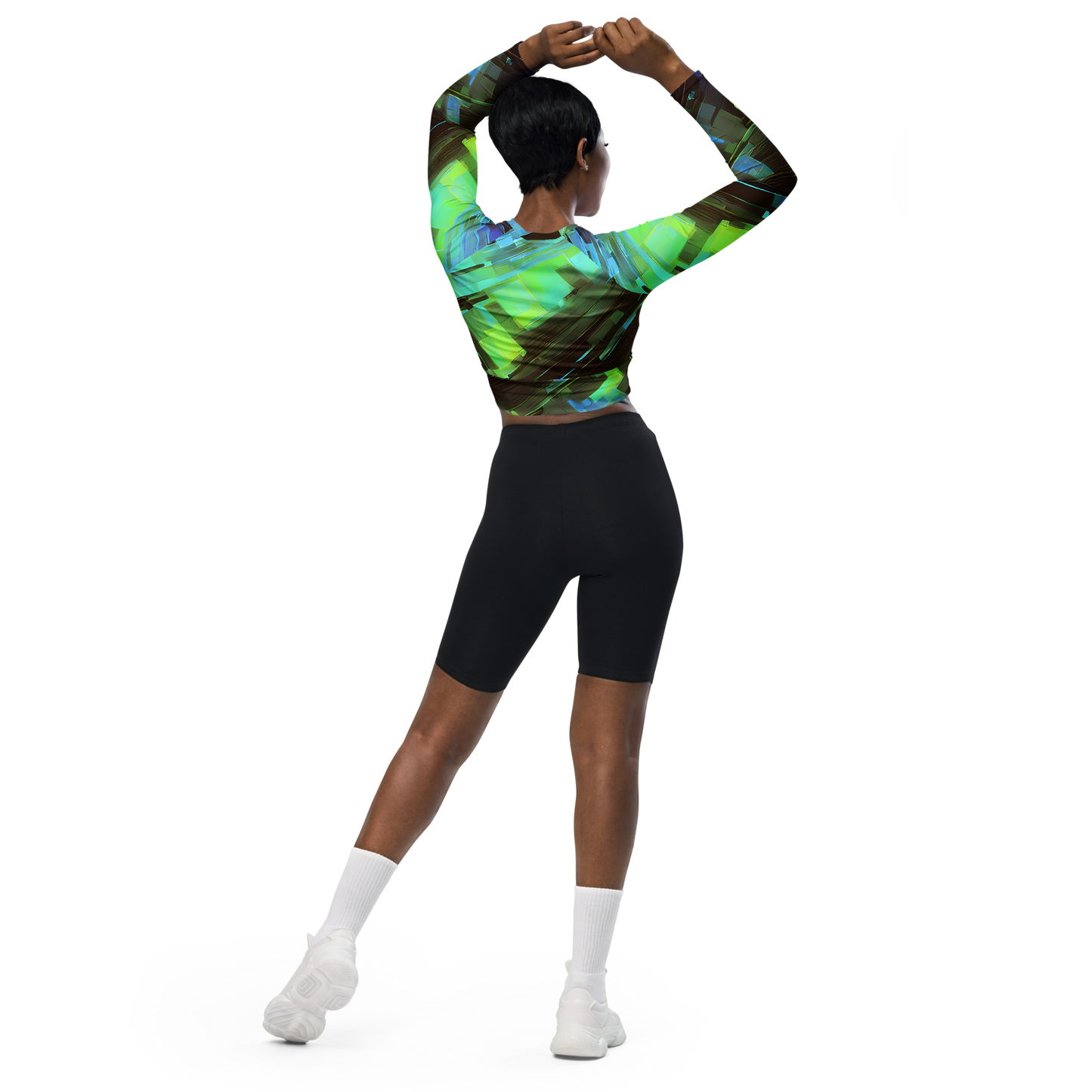 Long Sleeve Crop Top - Cyber Shard