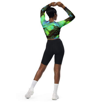 Long Sleeve Crop Top - Cyber Shard