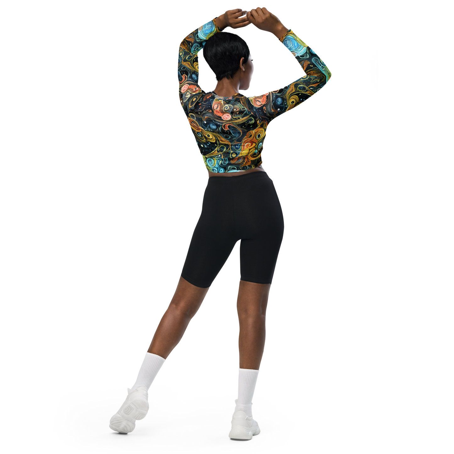 Long Sleeve Crop Top - Wild Cosmos