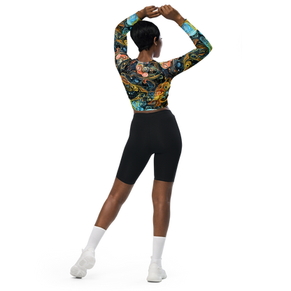 Long Sleeve Crop Top - Wild Cosmos