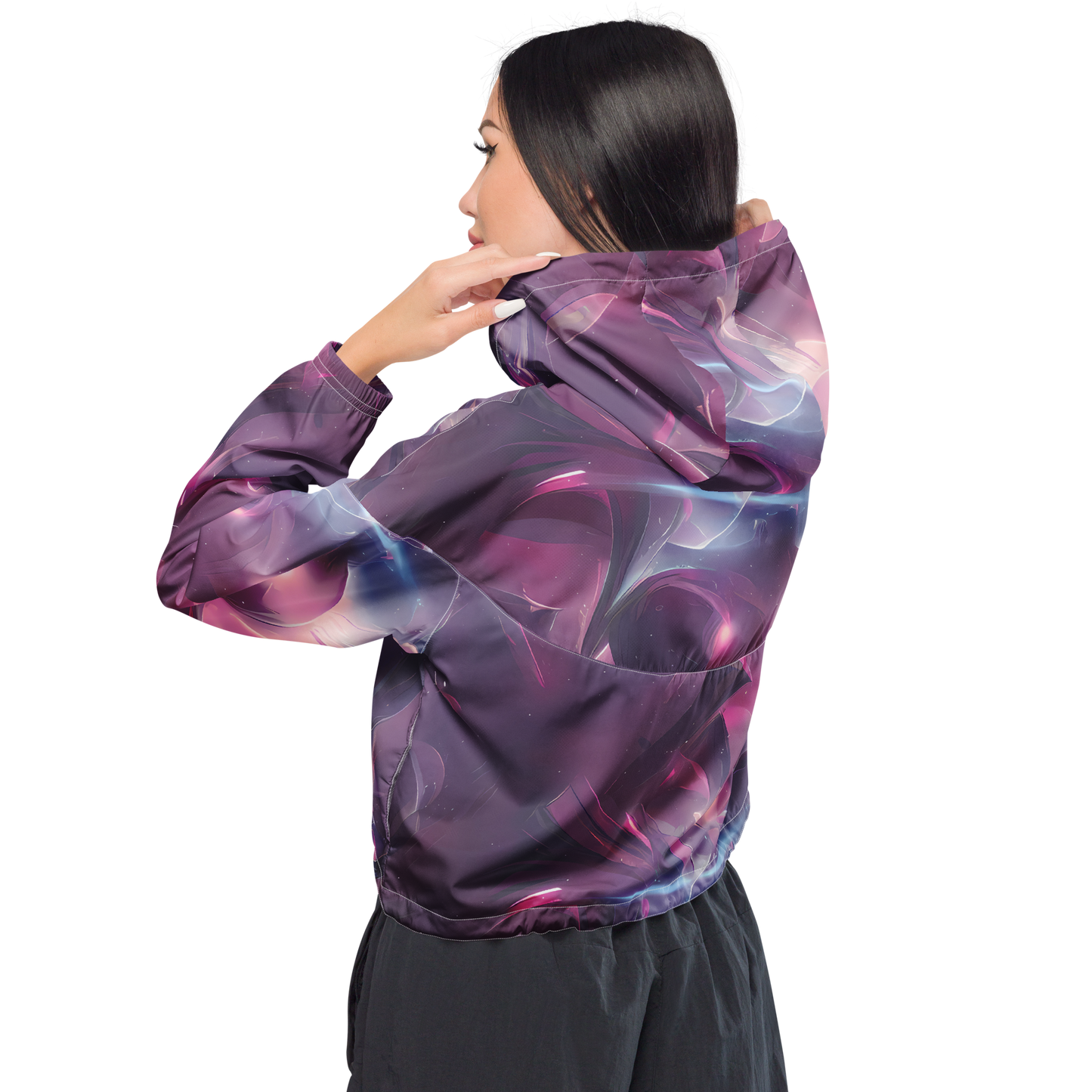 Women's Cropped Windbreaker - Vertex Visions