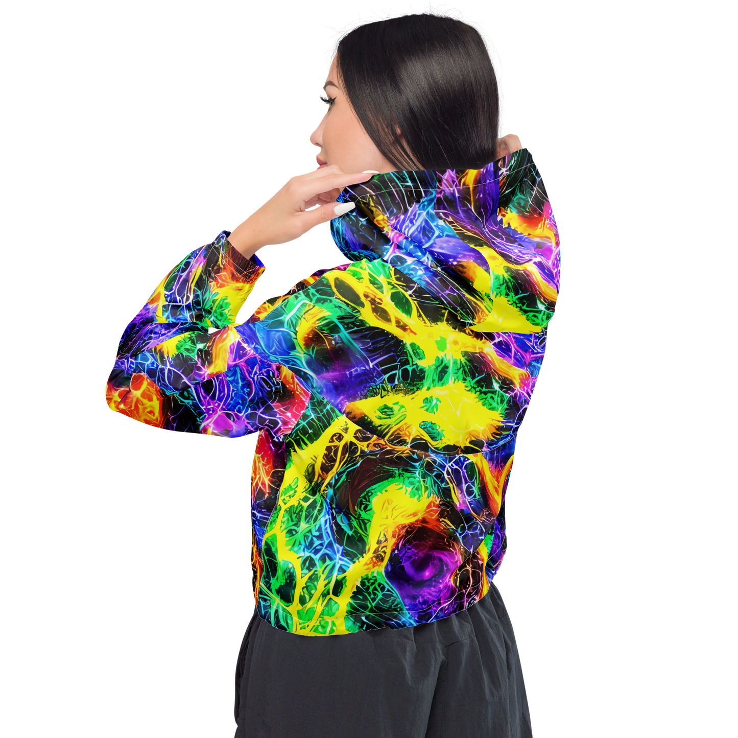 Women's Cropped Windbreaker - Vivid Veil