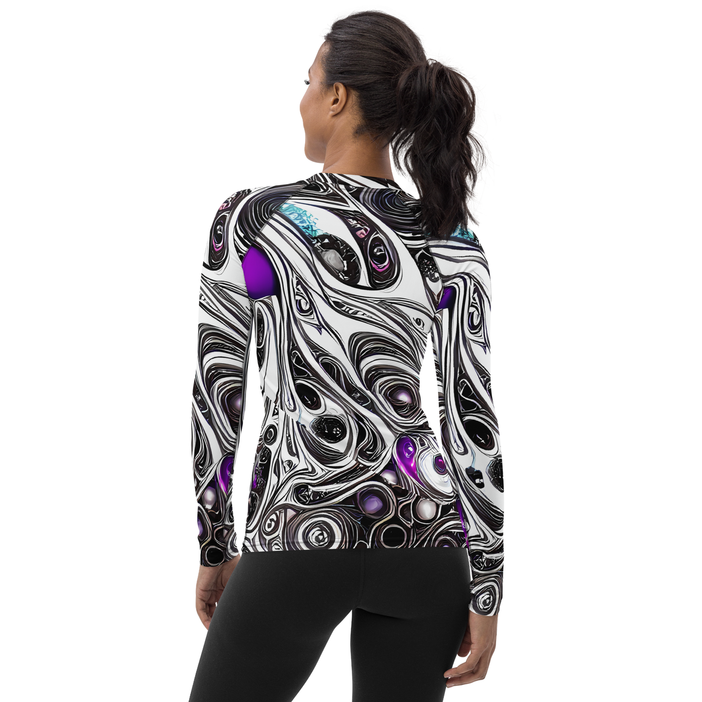 Women's Rash Guard - Neo-Noir Waves