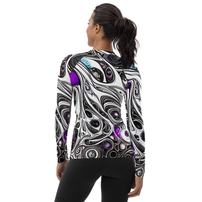 Women's Rash Guard - Neo-Noir Waves