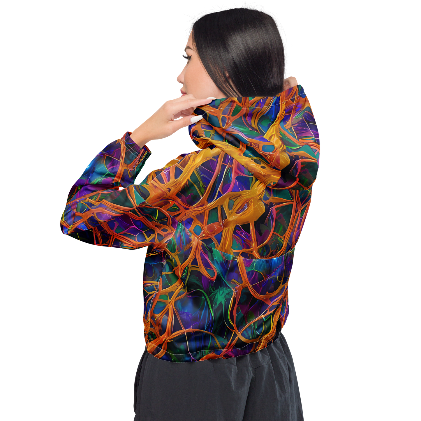 Women's Cropped Windbreaker - Spectral Weave