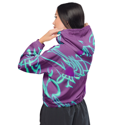 Women's Cropped Windbreaker - Neon Drift