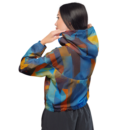 Women's Cropped Windbreaker - Cubist Dusk