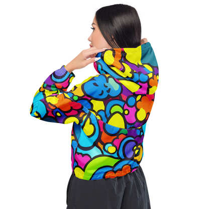 Women's Cropped Windbreaker - Pop Playland