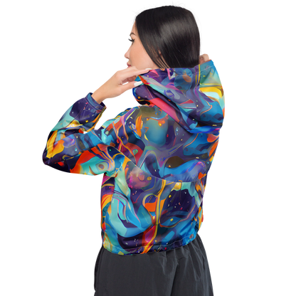 Women's Cropped Windbreaker - Whimsical Fusion