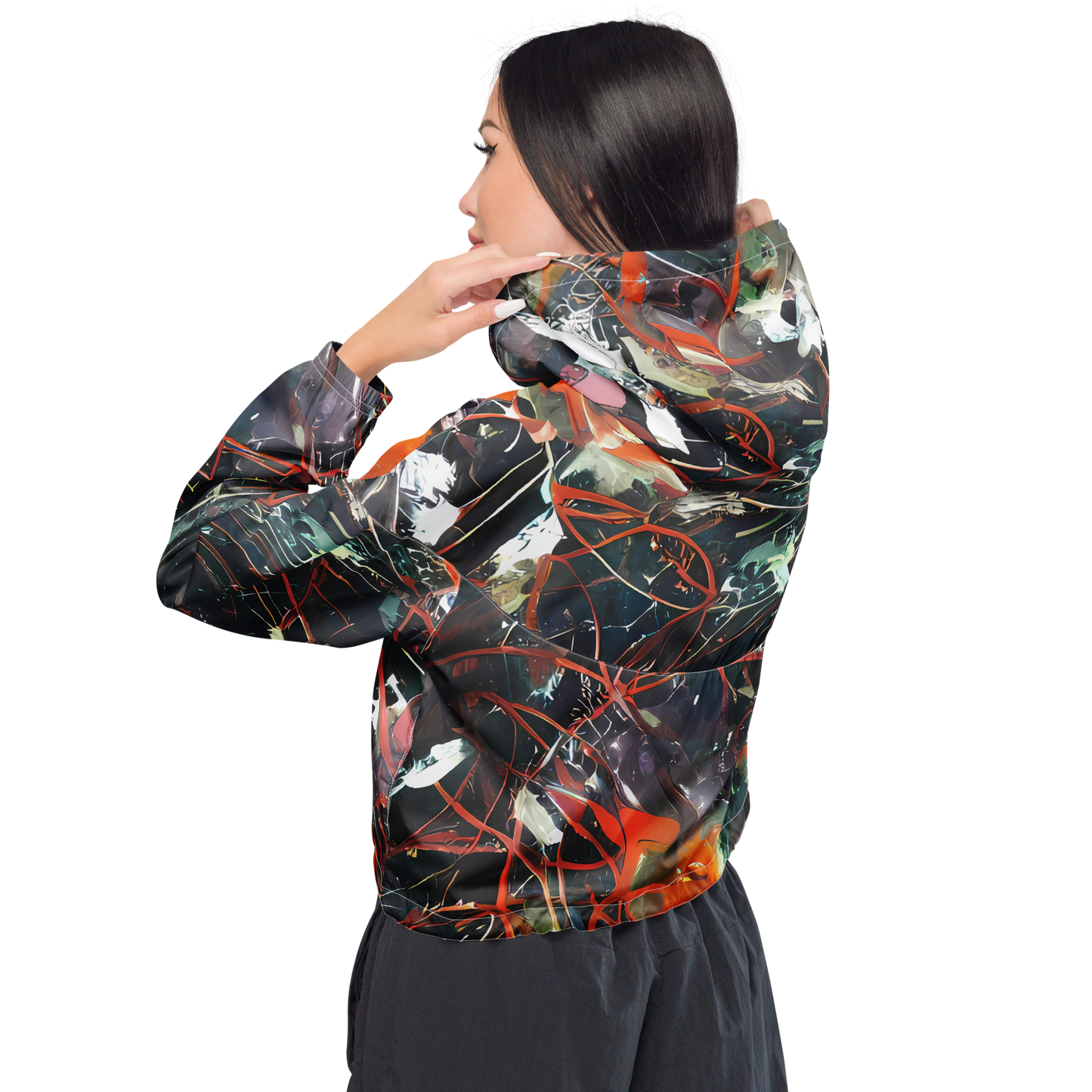 Women's Cropped Windbreaker - Chaos Canvas