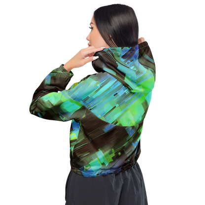 Women's Cropped Windbreaker - Cyber Shard