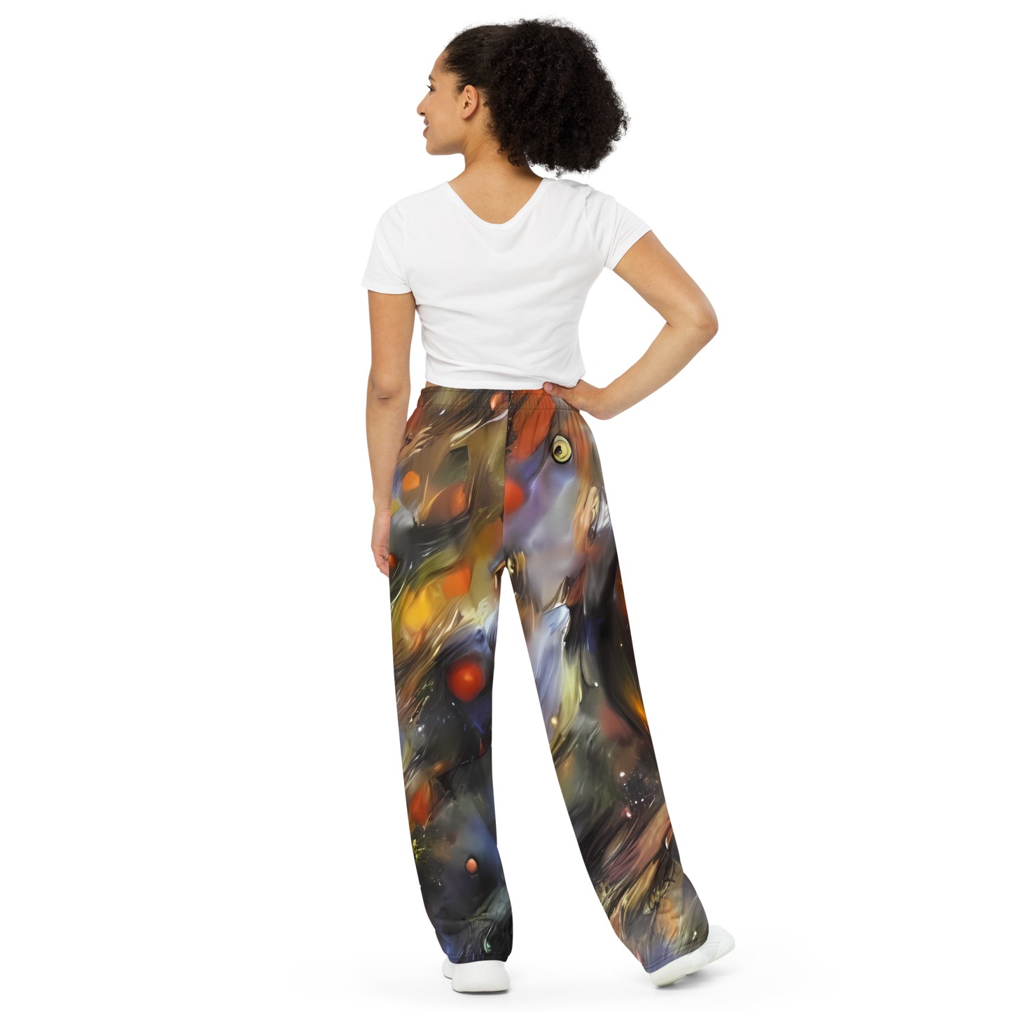 Wide-Leg Pants - Brushstroke Blaze