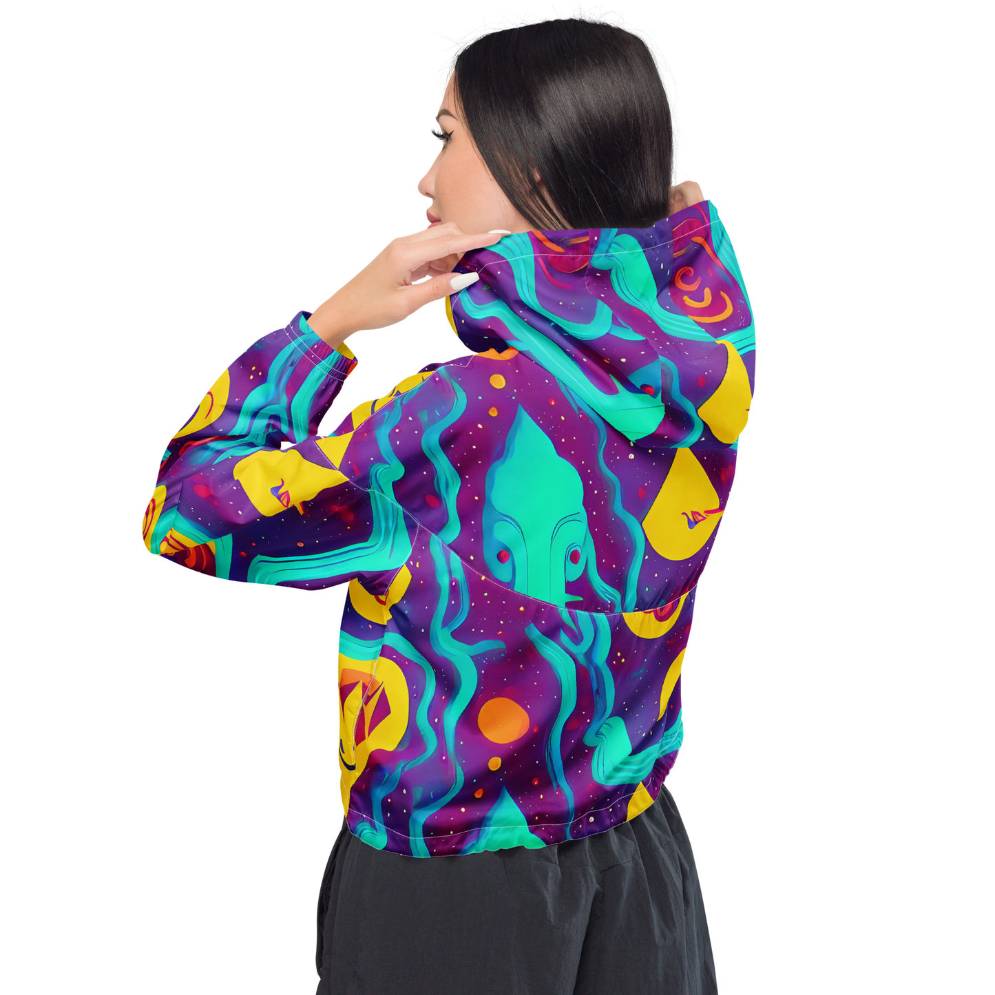 Women's Cropped Windbreaker - Cosmic Current