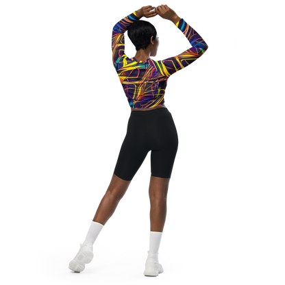 Long Sleeve Crop Top - Vector Rhapsody