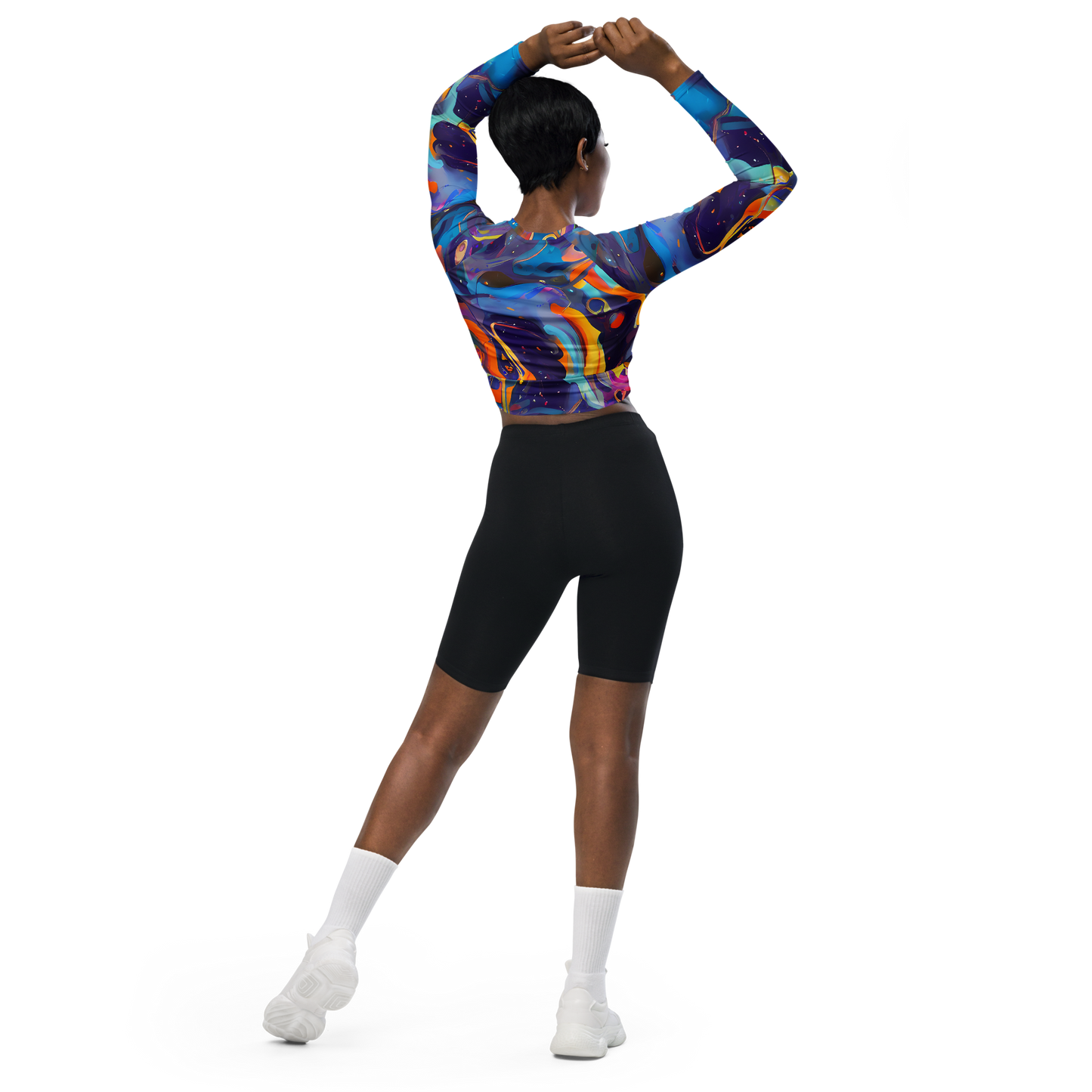 Long Sleeve Crop Top - Whimsical Fusion