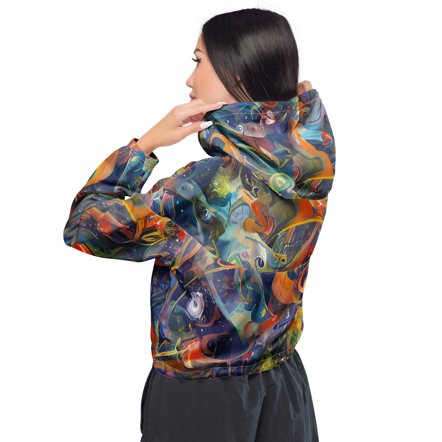 Women's Cropped Windbreaker - Spectral Swathe