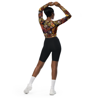 Long Sleeve Crop Top - Arcimboldo Abundance