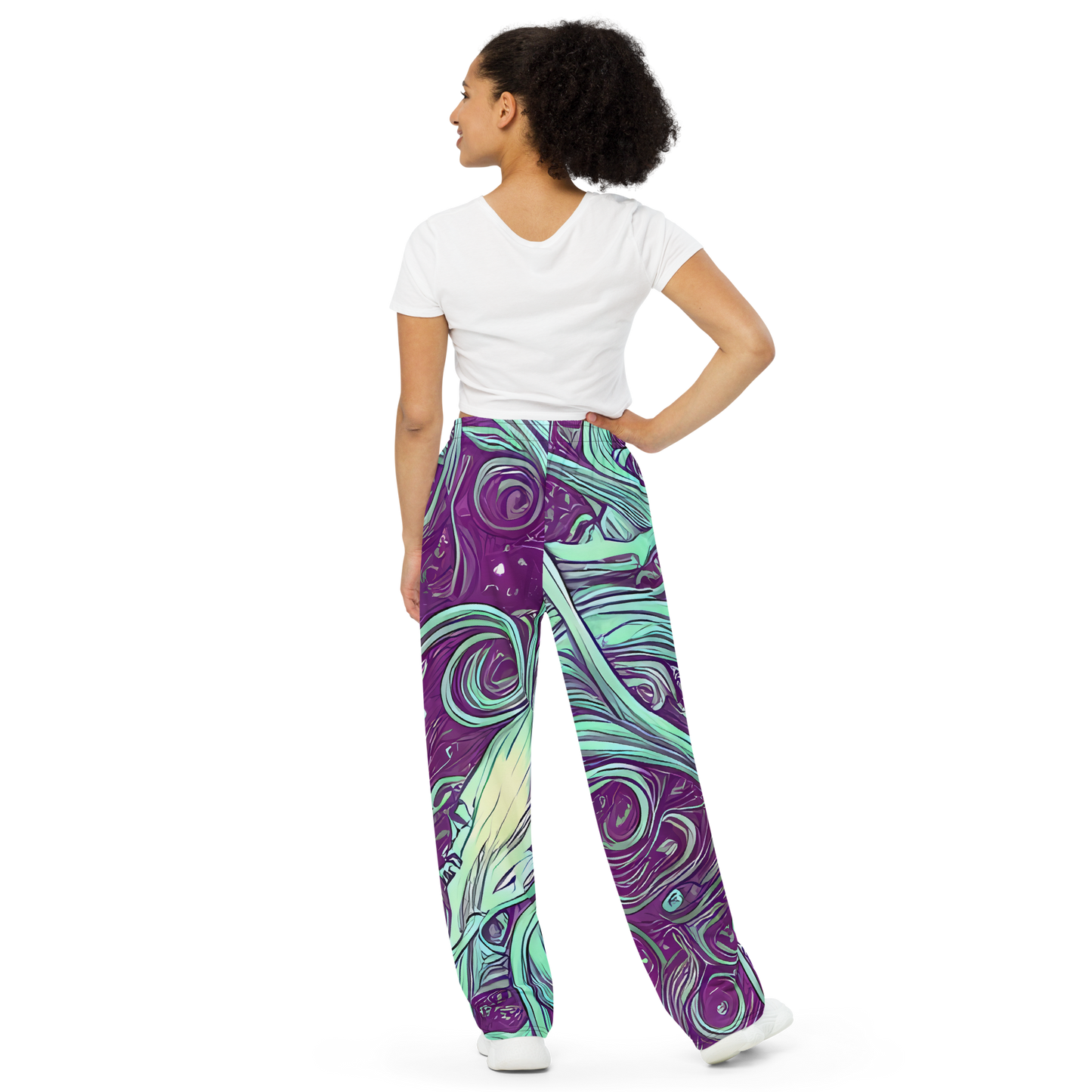 Wide-Leg Pants - Temple Swirls