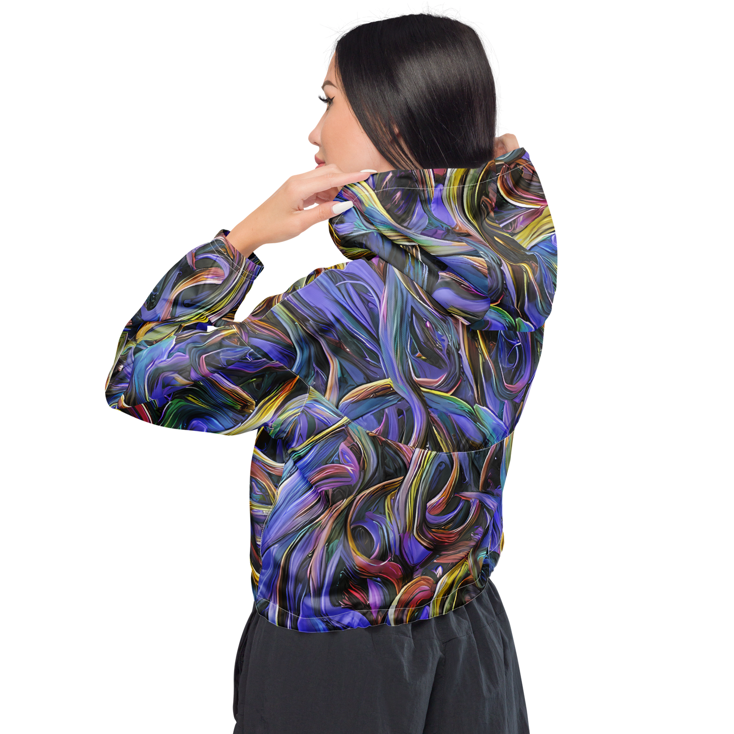 Women's Cropped Windbreaker - Tanning Twirl