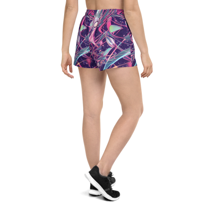 Women’s Athletic Shorts - Neo-Tokyo Twirl