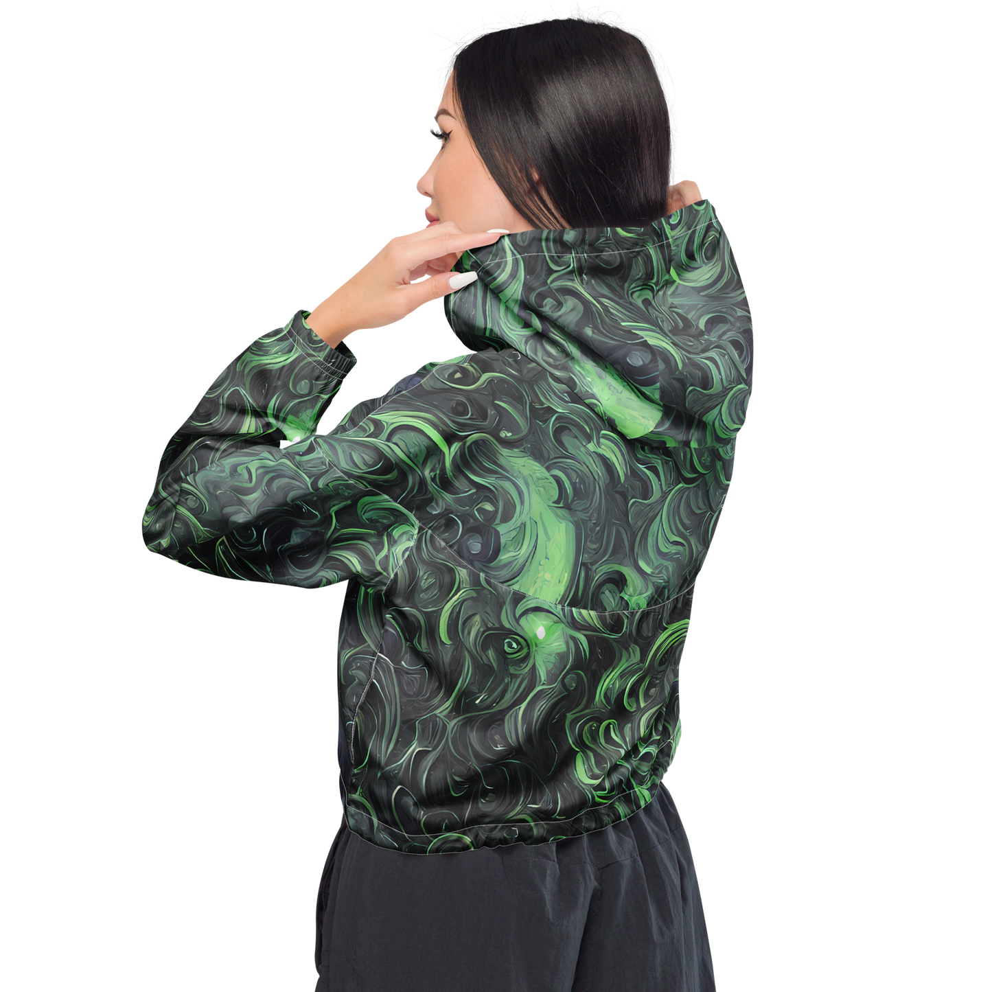 Women's Cropped Windbreaker - Savrasov Swirls