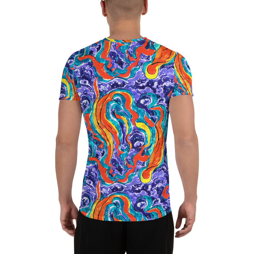 Men's Athletic T-Shirt - Galactic Waves