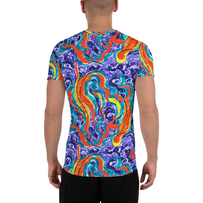 Men's Athletic T-Shirt - Galactic Waves