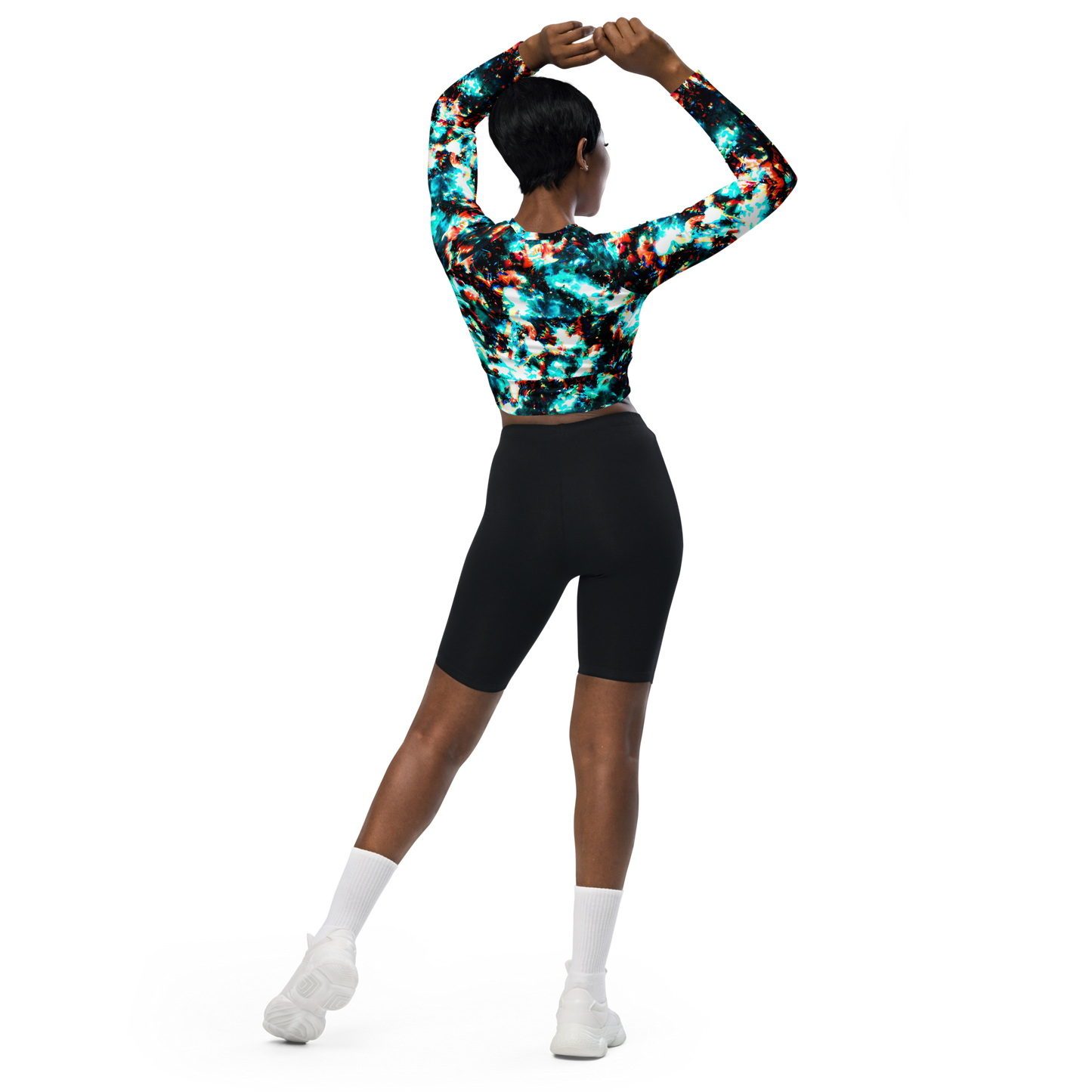 Long Sleeve Crop Top - Whirlpool Dream