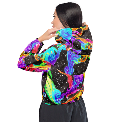 Women's Cropped Windbreaker - Yuan Whirls