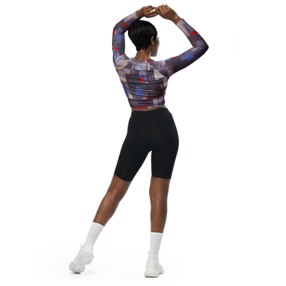 Long Sleeve Crop Top - Cubist Rhythm