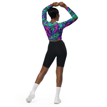 Long Sleeve Crop Top - Vortex Dream