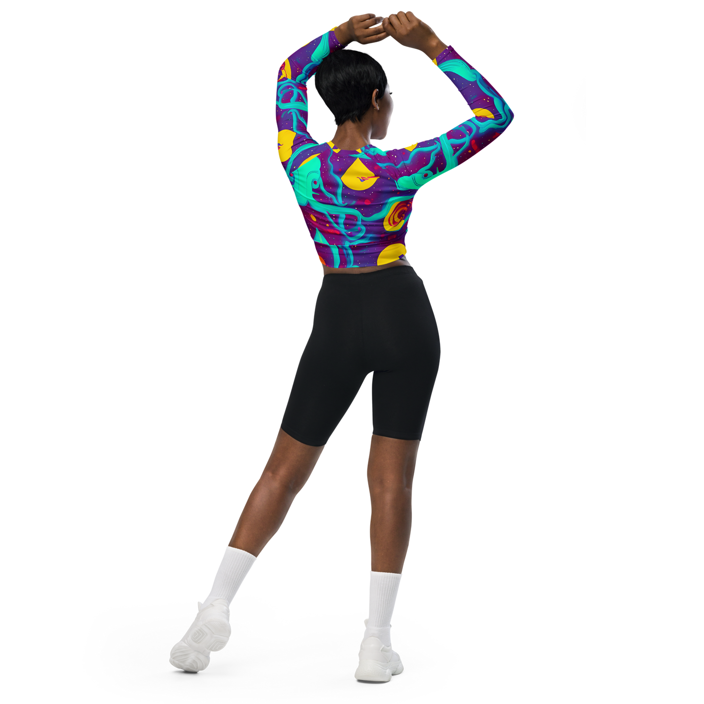 Long Sleeve Crop Top - Cosmic Current