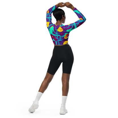 Long Sleeve Crop Top - Cosmic Current