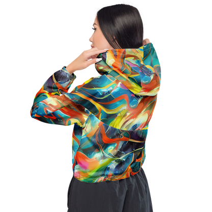 Women's Cropped Windbreaker - Cecily’S Swirl