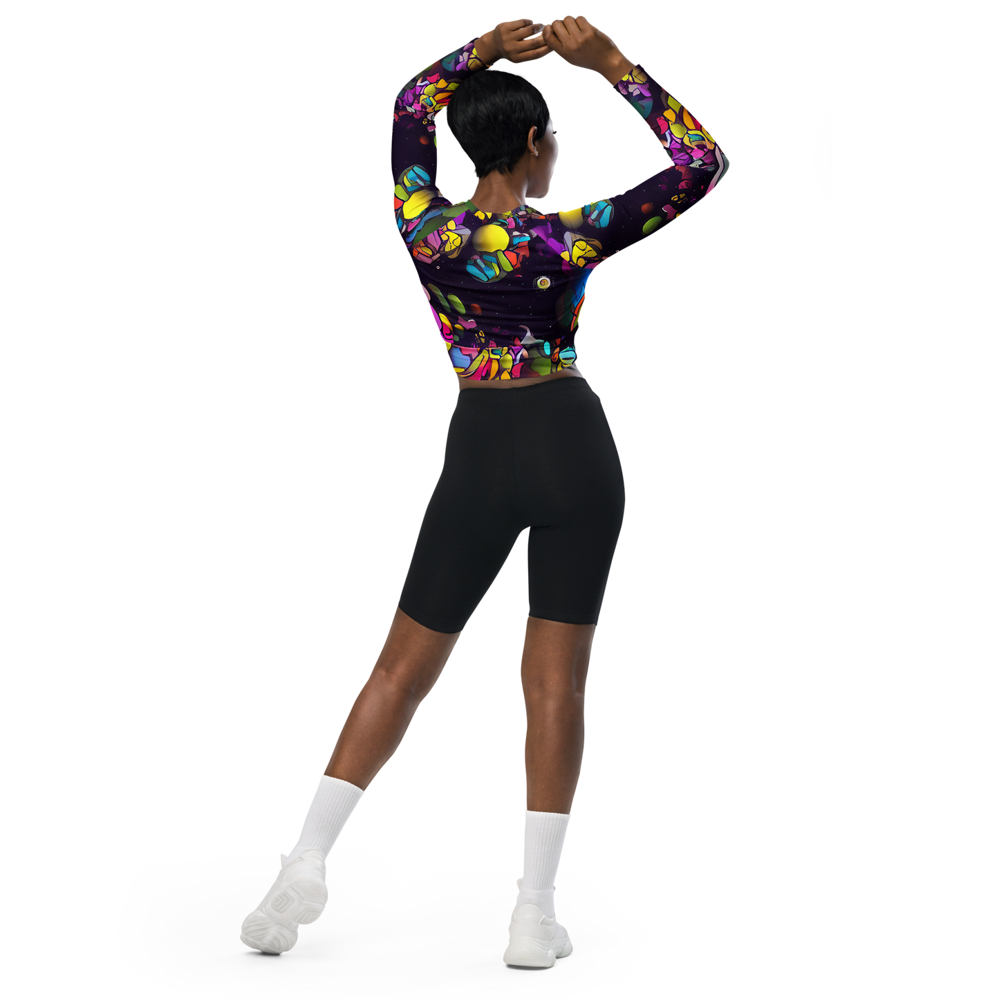 Long Sleeve Crop Top - Galactic Playground