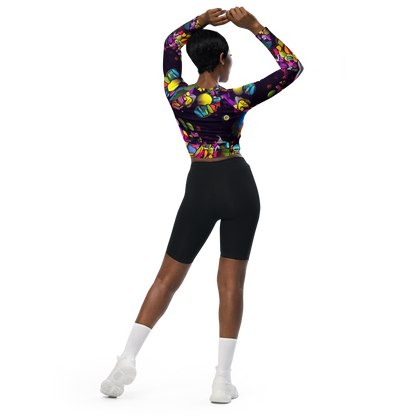 Long Sleeve Crop Top - Galactic Playground