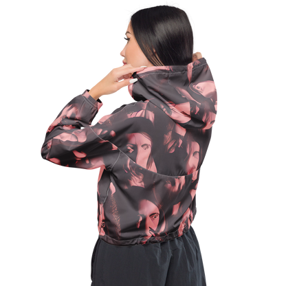 Women's Cropped Windbreaker - Portrait Whispers