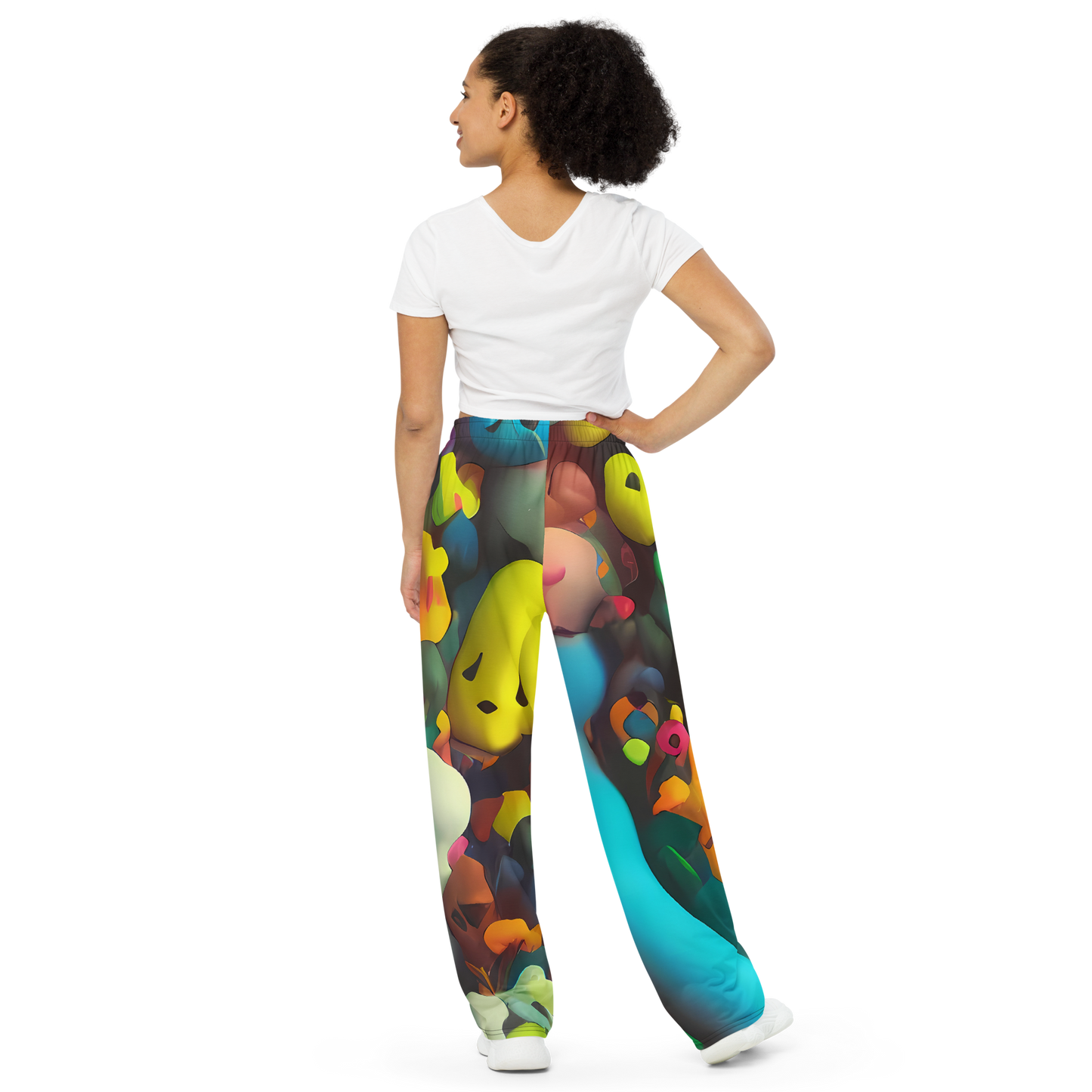 Wide-Leg Pants - Bubble Pop Art