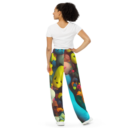 Wide-Leg Pants - Bubble Pop Art