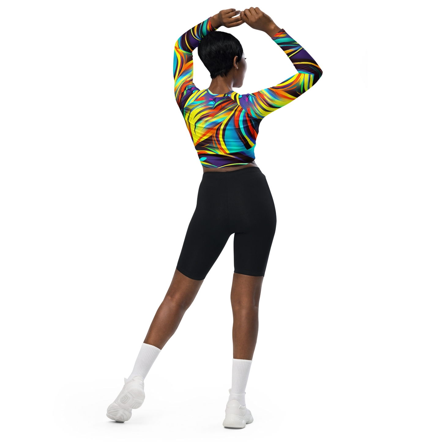 Long Sleeve Crop Top - Cyber Surge