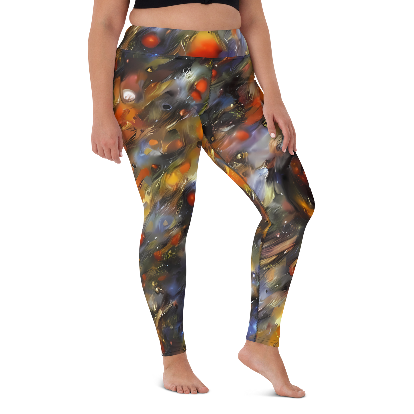 Yoga Leggings - Brushstroke Blaze